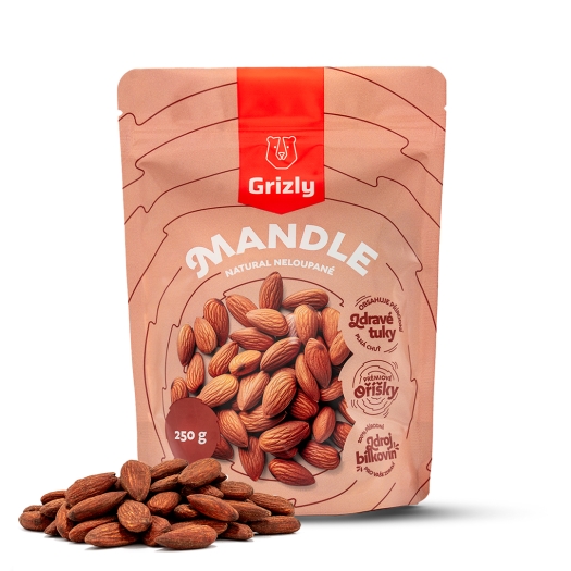 Mandle natural neloupané